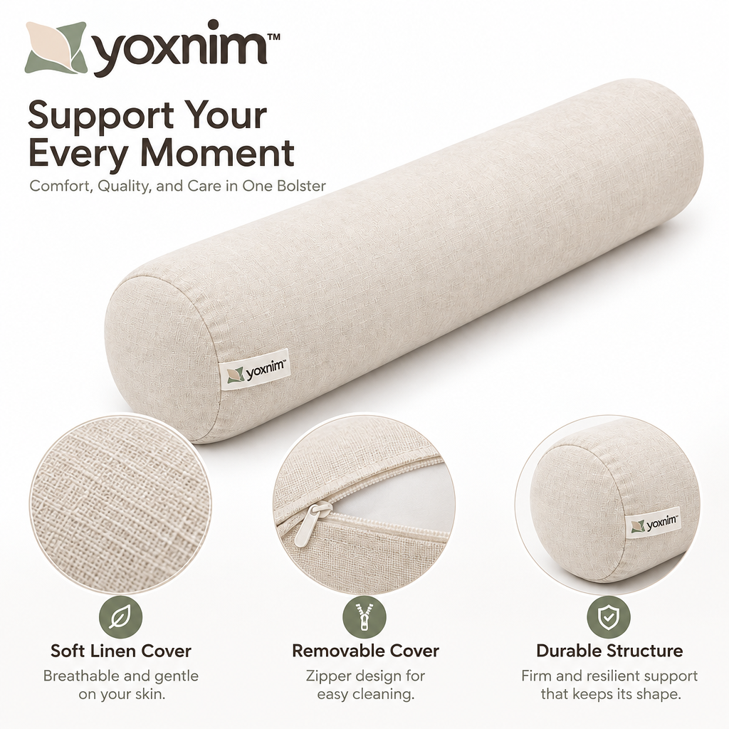 Yoxnim Long Bolster Support Pillow