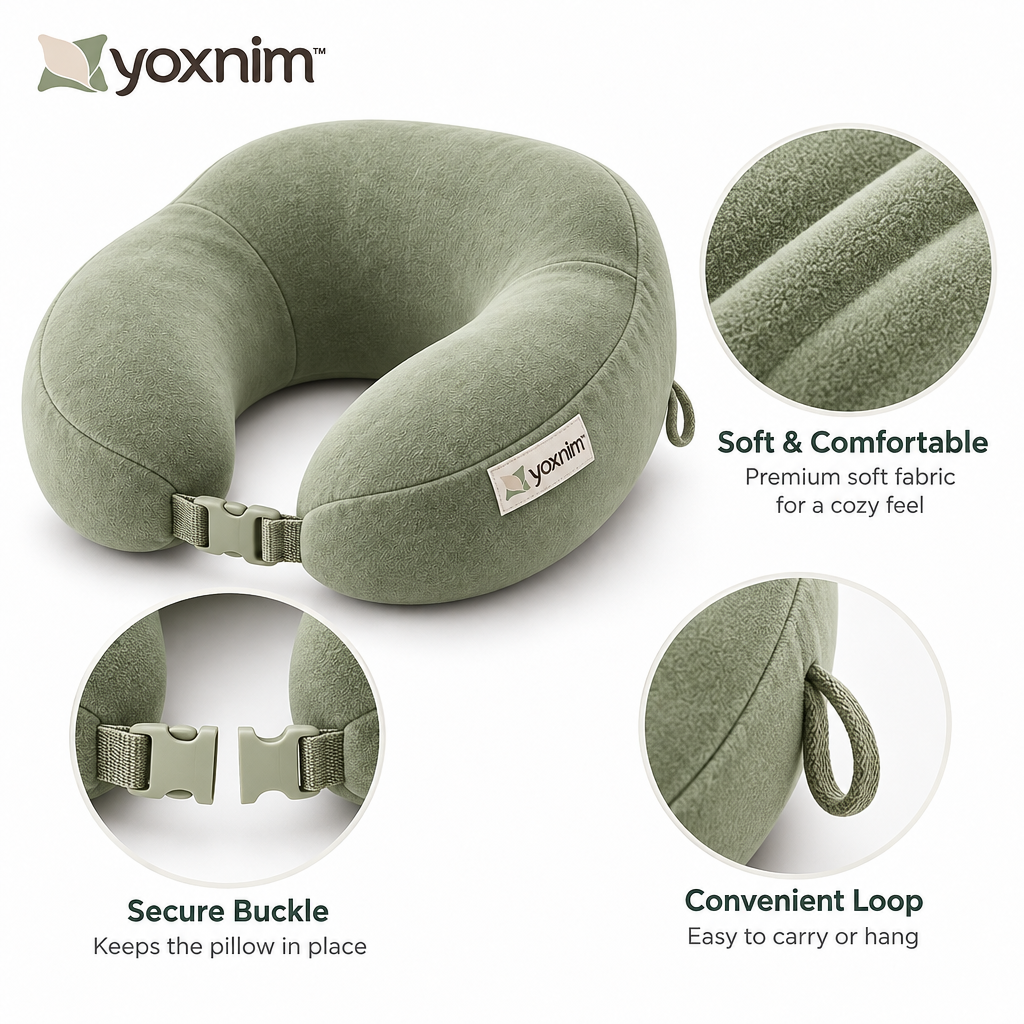 Yoxnim U-Shaped Travel Neck Pillow