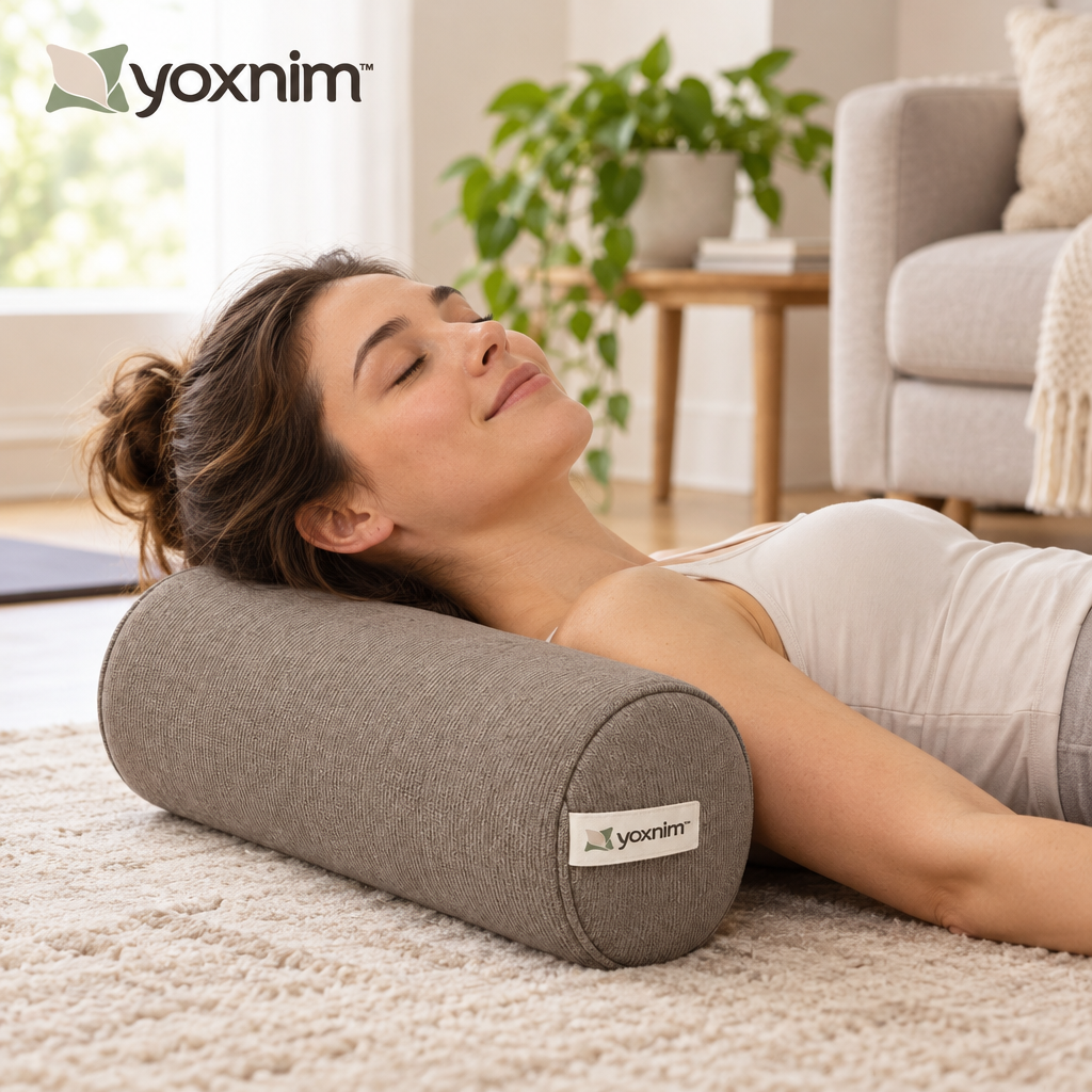Yoxnim Taupe Bolster Neck Pillow